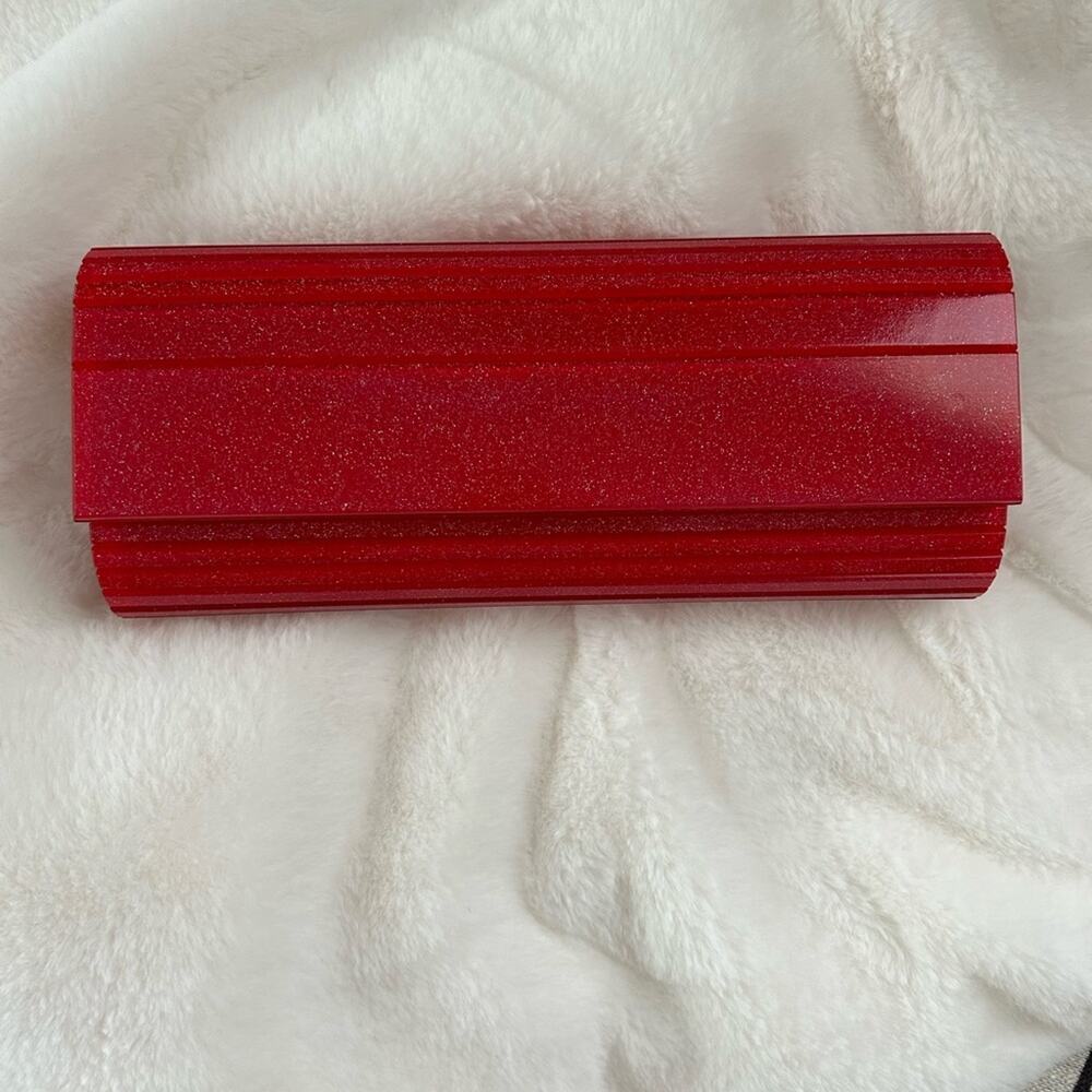 Red sparkly acrylic Women’s clutch purse